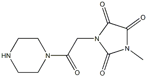 1-methyl-3-[2-oxo-2-(piperazin-1-yl)ethyl]imidazolidine-2,4,5-trione Struktur