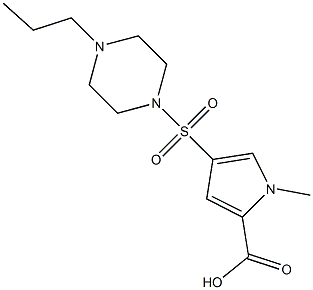 1-methyl-4-[(4-propylpiperazin-1-yl)sulfonyl]-1H-pyrrole-2-carboxylic acid Struktur