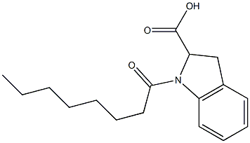 1-octanoyl-2,3-dihydro-1H-indole-2-carboxylic acid Struktur