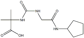 2-({[(cyclopentylcarbamoyl)methyl]carbamoyl}amino)-2-methylpropanoic acid Struktur