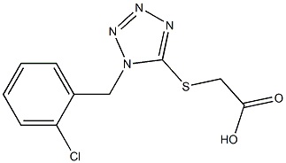 2-({1-[(2-chlorophenyl)methyl]-1H-1,2,3,4-tetrazol-5-yl}sulfanyl)acetic acid Struktur