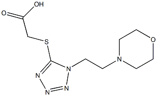 2-({1-[2-(morpholin-4-yl)ethyl]-1H-1,2,3,4-tetrazol-5-yl}sulfanyl)acetic acid Struktur