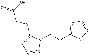 2-({1-[2-(thiophen-2-yl)ethyl]-1H-1,2,3,4-tetrazol-5-yl}sulfanyl)acetic acid Struktur