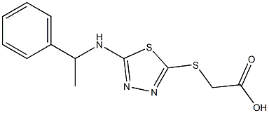 2-({5-[(1-phenylethyl)amino]-1,3,4-thiadiazol-2-yl}sulfanyl)acetic acid Struktur