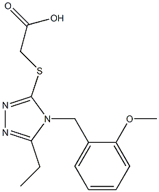 2-({5-ethyl-4-[(2-methoxyphenyl)methyl]-4H-1,2,4-triazol-3-yl}sulfanyl)acetic acid Struktur