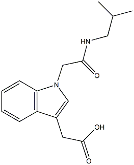 2-(1-{[(2-methylpropyl)carbamoyl]methyl}-1H-indol-3-yl)acetic acid Struktur