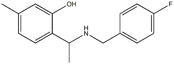 2-(1-{[(4-fluorophenyl)methyl]amino}ethyl)-5-methylphenol Struktur