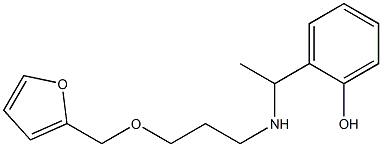 2-(1-{[3-(furan-2-ylmethoxy)propyl]amino}ethyl)phenol Struktur