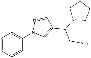 2-(1-phenyl-1H-pyrazol-4-yl)-2-pyrrolidin-1-ylethanamine Struktur