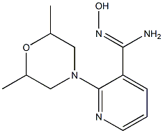 2-(2,6-dimethylmorpholin-4-yl)-N'-hydroxypyridine-3-carboximidamide Struktur