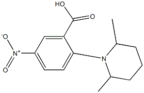 2-(2,6-dimethylpiperidin-1-yl)-5-nitrobenzoic acid Struktur