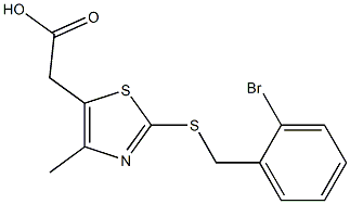 2-(2-{[(2-bromophenyl)methyl]sulfanyl}-4-methyl-1,3-thiazol-5-yl)acetic acid Struktur