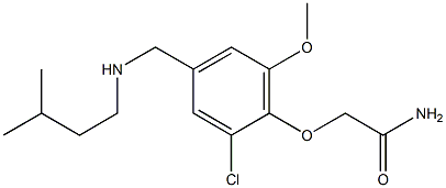 2-(2-chloro-6-methoxy-4-{[(3-methylbutyl)amino]methyl}phenoxy)acetamide Struktur