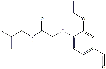 2-(2-ethoxy-4-formylphenoxy)-N-isobutylacetamide Struktur