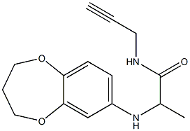 2-(3,4-dihydro-2H-1,5-benzodioxepin-7-ylamino)-N-(prop-2-yn-1-yl)propanamide Struktur