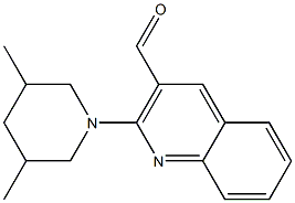 2-(3,5-dimethylpiperidin-1-yl)quinoline-3-carbaldehyde Struktur