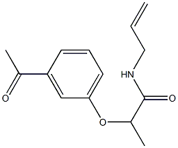 2-(3-acetylphenoxy)-N-(prop-2-en-1-yl)propanamide Struktur