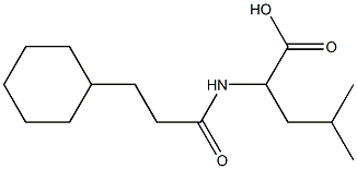 2-(3-cyclohexylpropanamido)-4-methylpentanoic acid Struktur