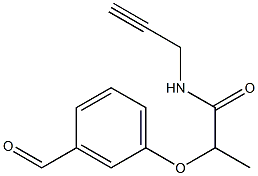 2-(3-formylphenoxy)-N-(prop-2-yn-1-yl)propanamide Struktur