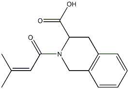 2-(3-methylbut-2-enoyl)-1,2,3,4-tetrahydroisoquinoline-3-carboxylic acid Struktur