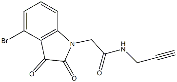 2-(4-bromo-2,3-dioxo-2,3-dihydro-1H-indol-1-yl)-N-(prop-2-yn-1-yl)acetamide Struktur