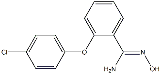 2-(4-chlorophenoxy)-N'-hydroxybenzene-1-carboximidamide Struktur