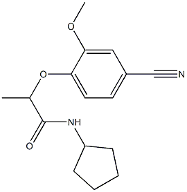 2-(4-cyano-2-methoxyphenoxy)-N-cyclopentylpropanamide Struktur