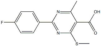 2-(4-fluorophenyl)-4-methyl-6-(methylthio)pyrimidine-5-carboxylic acid Struktur