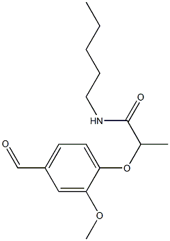 2-(4-formyl-2-methoxyphenoxy)-N-pentylpropanamide Struktur