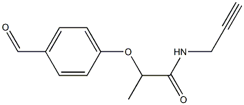 2-(4-formylphenoxy)-N-(prop-2-yn-1-yl)propanamide Struktur