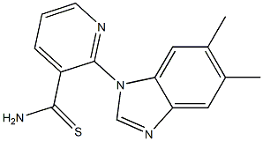 2-(5,6-dimethyl-1H-benzimidazol-1-yl)pyridine-3-carbothioamide Struktur