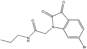 2-(6-bromo-2,3-dioxo-2,3-dihydro-1H-indol-1-yl)-N-propylacetamide Struktur