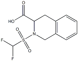 2-(difluoromethane)sulfonyl-1,2,3,4-tetrahydroisoquinoline-3-carboxylic acid Struktur