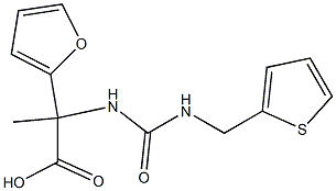 2-(furan-2-yl)-2-{[(thiophen-2-ylmethyl)carbamoyl]amino}propanoic acid Struktur