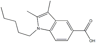 2,3-dimethyl-1-pentyl-1H-indole-5-carboxylic acid Struktur