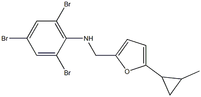 2,4,6-tribromo-N-{[5-(2-methylcyclopropyl)furan-2-yl]methyl}aniline Struktur