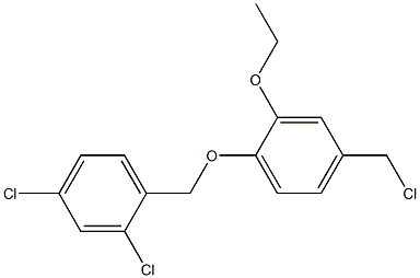 2,4-dichloro-1-[4-(chloromethyl)-2-ethoxyphenoxymethyl]benzene Struktur