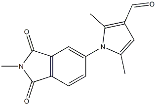 2,5-dimethyl-1-(2-methyl-1,3-dioxo-2,3-dihydro-1H-isoindol-5-yl)-1H-pyrrole-3-carbaldehyde Struktur