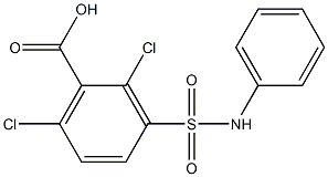 2,6-dichloro-3-(phenylsulfamoyl)benzoic acid Struktur