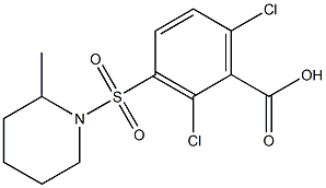 2,6-dichloro-3-[(2-methylpiperidine-1-)sulfonyl]benzoic acid Struktur