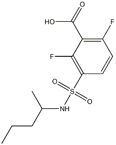 2,6-difluoro-3-(pentan-2-ylsulfamoyl)benzoic acid Struktur