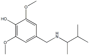 2,6-dimethoxy-4-{[(3-methylbutan-2-yl)amino]methyl}phenol Struktur