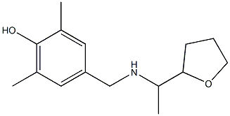 2,6-dimethyl-4-({[1-(oxolan-2-yl)ethyl]amino}methyl)phenol Struktur