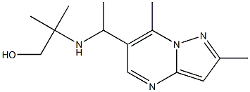 2-[(1-{2,7-dimethylpyrazolo[1,5-a]pyrimidin-6-yl}ethyl)amino]-2-methylpropan-1-ol Struktur