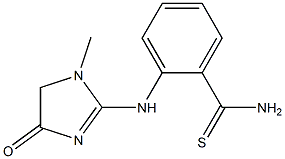 2-[(1-methyl-4-oxo-4,5-dihydro-1H-imidazol-2-yl)amino]benzene-1-carbothioamide Struktur