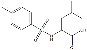 2-[(2,4-dimethylbenzene)sulfonamido]-4-methylpentanoic acid Struktur