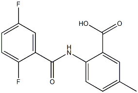 2-[(2,5-difluorobenzene)amido]-5-methylbenzoic acid Struktur