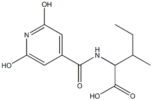 2-[(2,6-dihydroxyisonicotinoyl)amino]-3-methylpentanoic acid Struktur