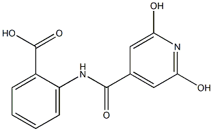 2-[(2,6-dihydroxyisonicotinoyl)amino]benzoic acid Struktur