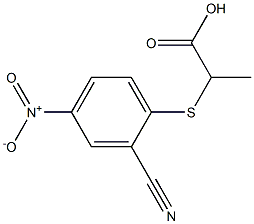 2-[(2-cyano-4-nitrophenyl)thio]propanoic acid Struktur